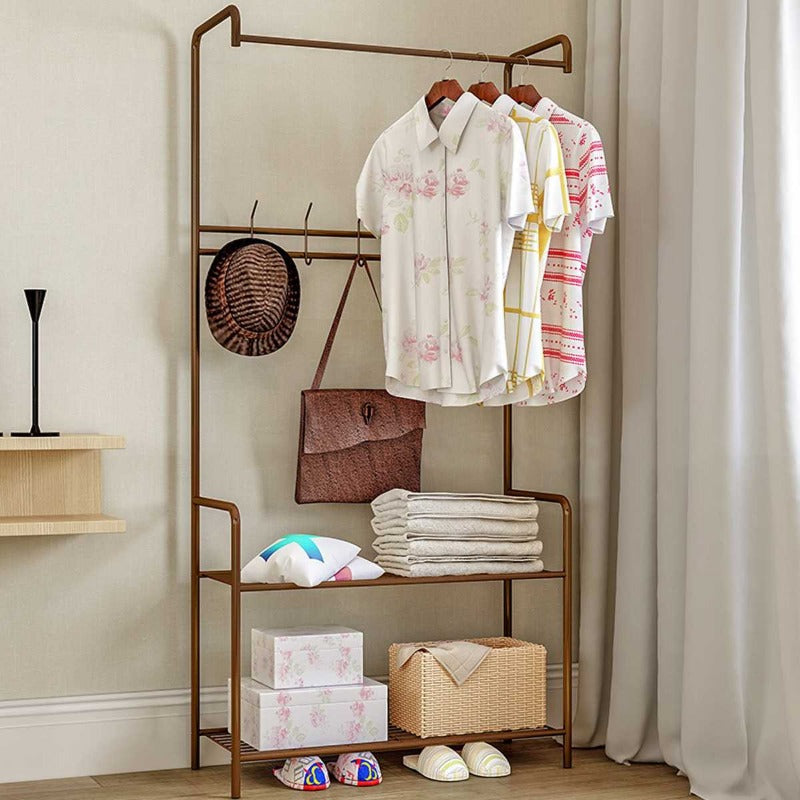 Miravique Stella Standing Clothes Hanger Rack with Storage Shelves